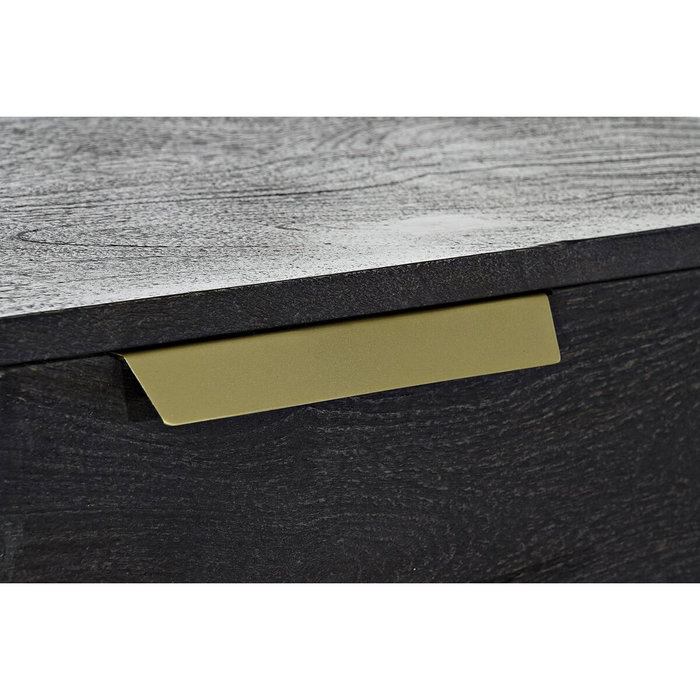 DKD Home Decor Buffet Mango Negro y Dorado 145x41x77 cm