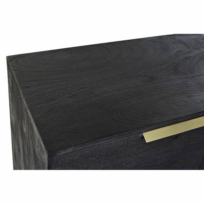 DKD Home Decor Buffet Mango Negro y Dorado 145x41x77 cm