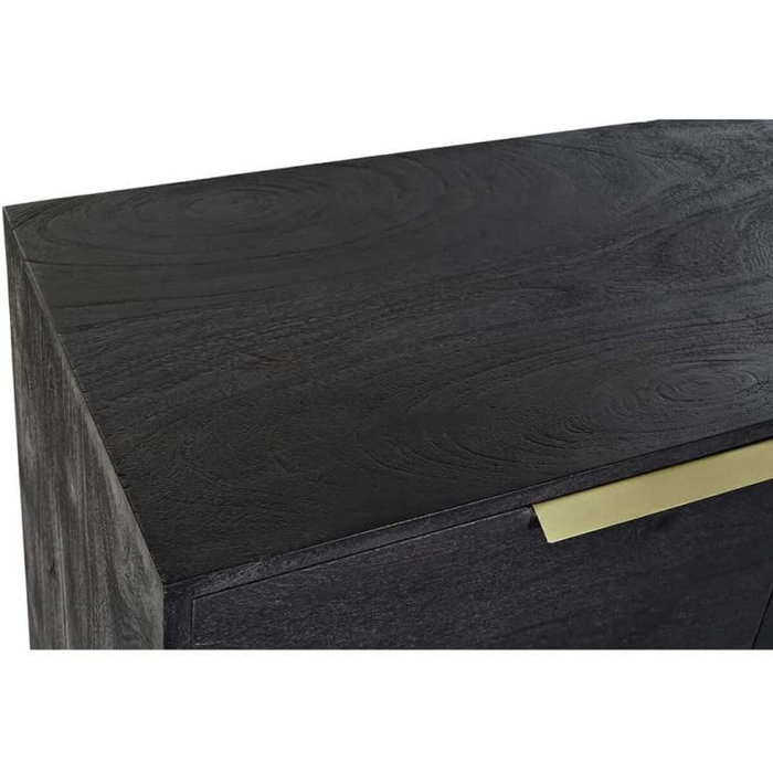 DKD Home Decor Buffet Mango Negro y Dorado 145x41x77 cm