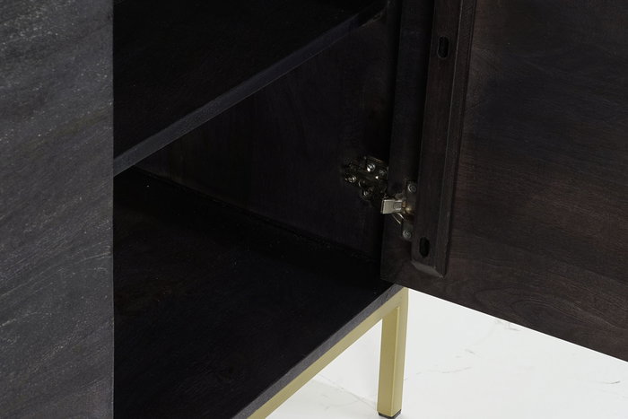 DKD Home Decor Buffet Moderno Negro Dorado 41 x 77 x 145 cm