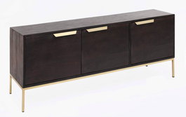 DKD Home Decor Buffet Mango Negro y Dorado 145x41x77 cm