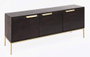 DKD Home Decor Buffet Mango Negro y Dorado 145x41x77 cm