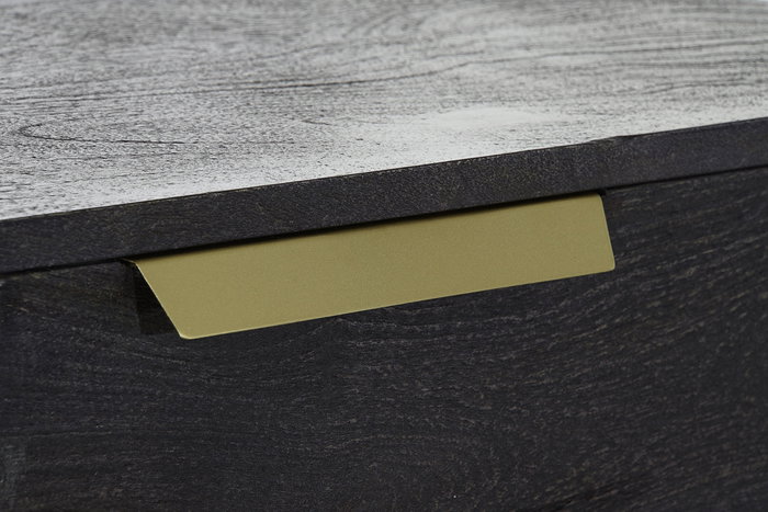 DKD Home Decor Buffet Moderno Negro Dorado 41 x 77 x 145 cm