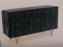 DKD Home Decor Buffet Mango Negro y Dorado 145x41x77 cm