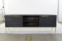 DKD Home Decor Mueble TV Moderno Negro Dorado 38 x 51 x 147 cm