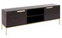 DKD Home Decor Mueble TV Mango y Metal 147x38x51 Negro y Dorado