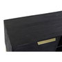 DKD Home Decor Mueble TV Mango y Metal 147x38x51 Negro y Dorado