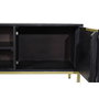 DKD Home Decor Mueble TV Mango y Metal 147x38x51 Negro y Dorado