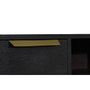 DKD Home Decor Mueble TV Mango y Metal 147x38x51 Negro y Dorado