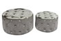 DKD Home Decor Set de 2 Reposapiés de Terciopelo Gris