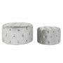 DKD Home Decor Set de 2 Reposapiés de Terciopelo Gris