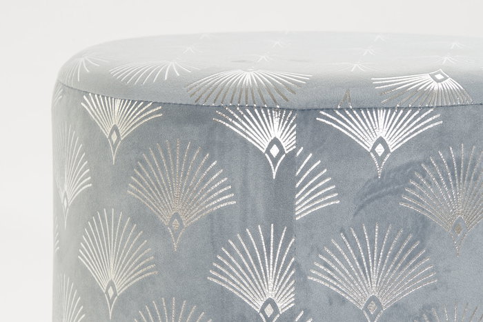 DKD Home Decor Reposapiés Azul Dorado 35 x 43 x 35 cm Poliéster Metal