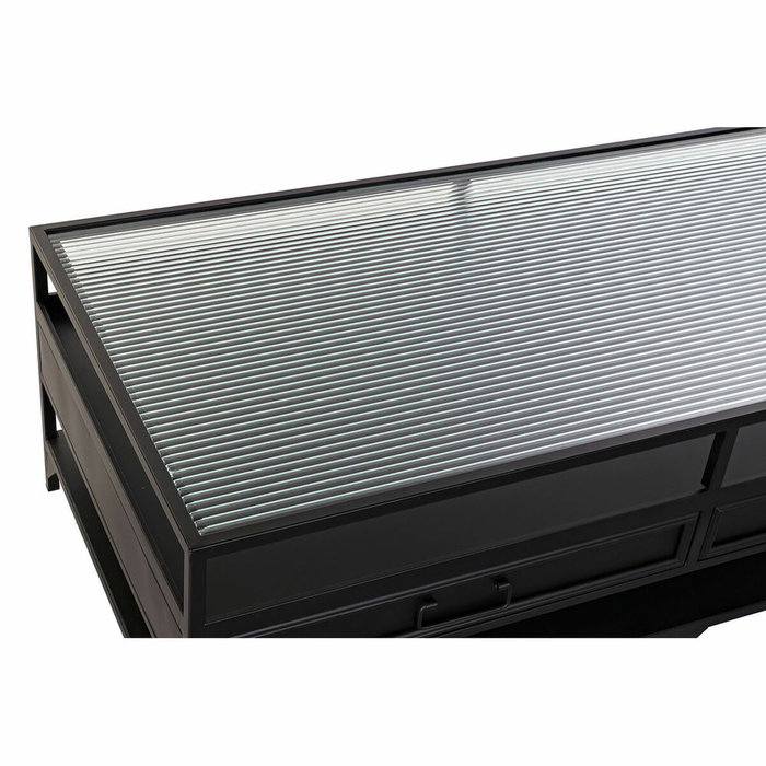 DKD Home Decor Mesa Centro Loft Negro Metal Cristal 120 x 60 x 40 cm DKD Home Decor Mesa Centro Loft Negro Metal Cristal 120 x 60 x 40 cm