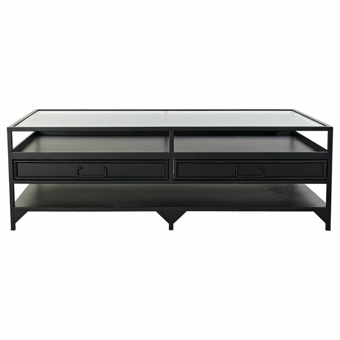 DKD Home Decor Mesa Centro Loft Negro Metal Cristal 120 x 60 x 40 cm DKD Home Decor Mesa Centro Loft Negro Metal Cristal 120 x 60 x 40 cm