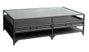 DKD Home Decor Mesa de Centro de Metal y Cristal Negro