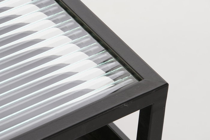 DKD Home Decor Mesa Centro Loft Negro Metal Cristal 120 x 60 x 40 cm