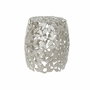 DKD Home Decor Mesita Auxiliar de Aluminio Plateada con Detalles de Hojas