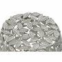 DKD Home Decor Mesita Auxiliar de Aluminio Plateada con Detalles de Hojas