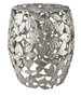 DKD Home Decor Mesita Auxiliar de Aluminio Plateada con Detalles de Hojas