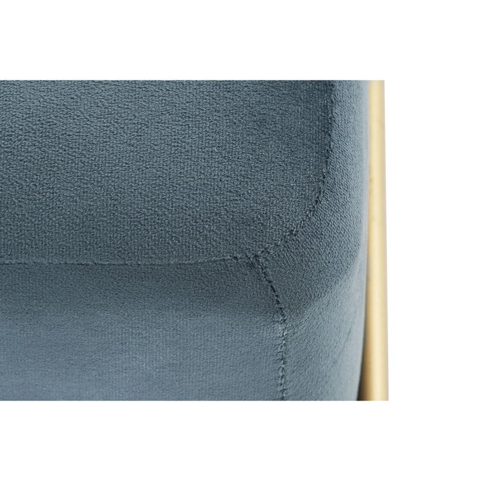 DKD Home Decor Descalzadora de Terciopelo Azul y Dorado