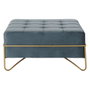 DKD Home Decor Descalzadora de Terciopelo Azul y Dorado