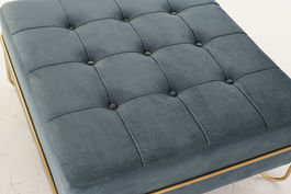 DKD Home Decor Descalzadora Azul Dorado 80 x 42 x 80 cm