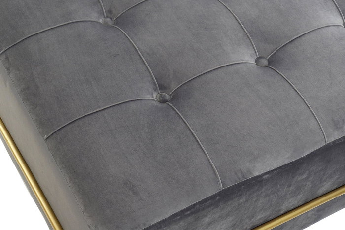 DKD Home Decor Descalzadora Gris Dorado 80 x 47 x 80 cm Poliester Metal MDF Espuma