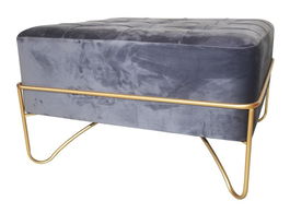 DKD Home Decor Descalzadora Gris Dorado 80 x 47 x 80 cm Poliester Metal MDF Espuma