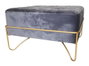 DKD Home Decor Descalzadora de Terciopelo Gris y Dorado