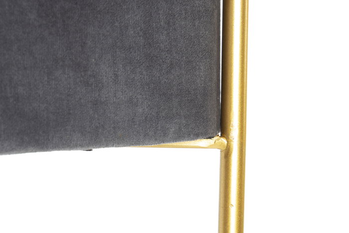 DKD Home Decor Descalzadora de Terciopelo Gris y Dorado