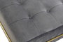 DKD Home Decor Descalzadora de Terciopelo Gris y Dorado