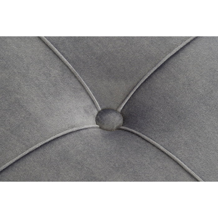 DKD Home Decor Descalzadora de Terciopelo Gris y Dorado