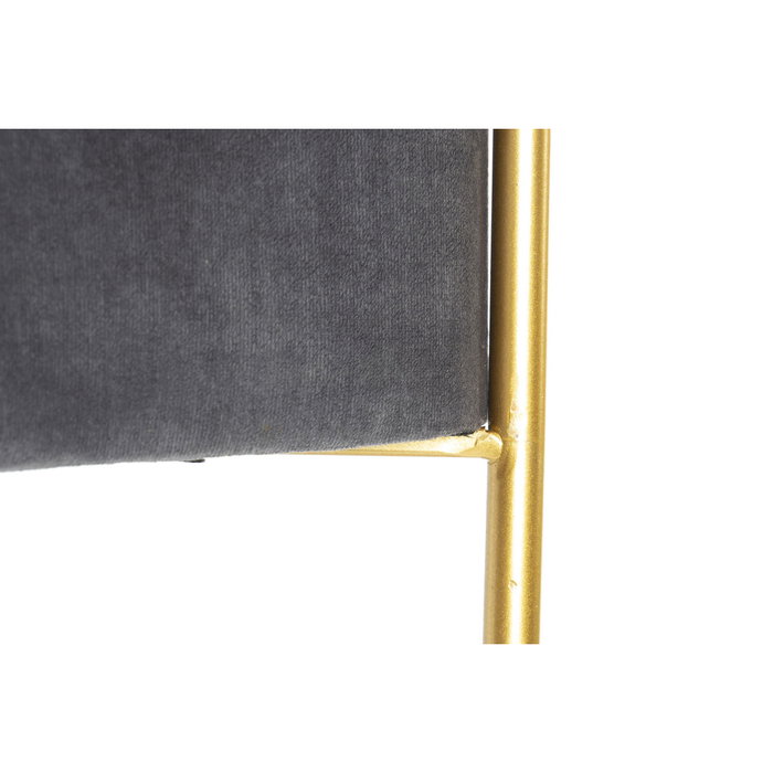 DKD Home Decor Descalzadora de Terciopelo Gris y Dorado