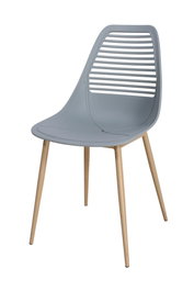 DKD Home Decor Silla PP Metal Mate Gris Claro