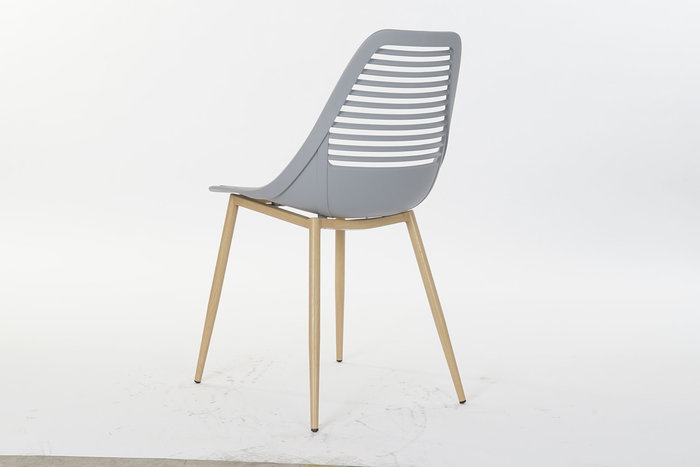 DKD Home Decor Silla Estilo Scandi Gris Claro Marron Claro 56 x 84 x 45 cm (4 Unidades)