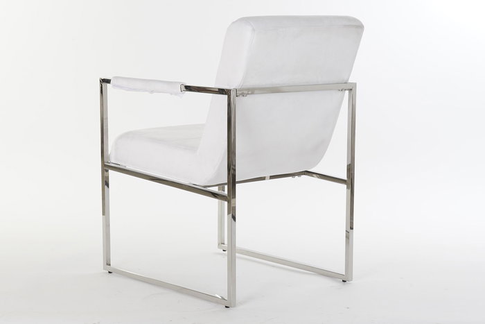 DKD Home Decor Butaca Blanco Acero y Poliester 68 x 92 x 56 cm