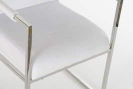 DKD Home Decor Butaca Blanco Acero y Poliester 68 x 92 x 56 cm