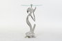 DKD Home Decor Mesita Auxiliar Persona Aluminio y Cristal Plateado