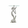 DKD Home Decor Mesita Auxiliar Persona Aluminio y Cristal Plateado