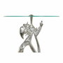 DKD Home Decor Mesita Auxiliar Persona Aluminio y Cristal Plateado