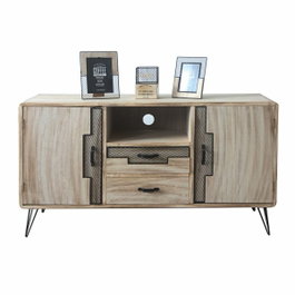 DKD Home Decor Buffet Paulownia y Metal Natural 120x41x65