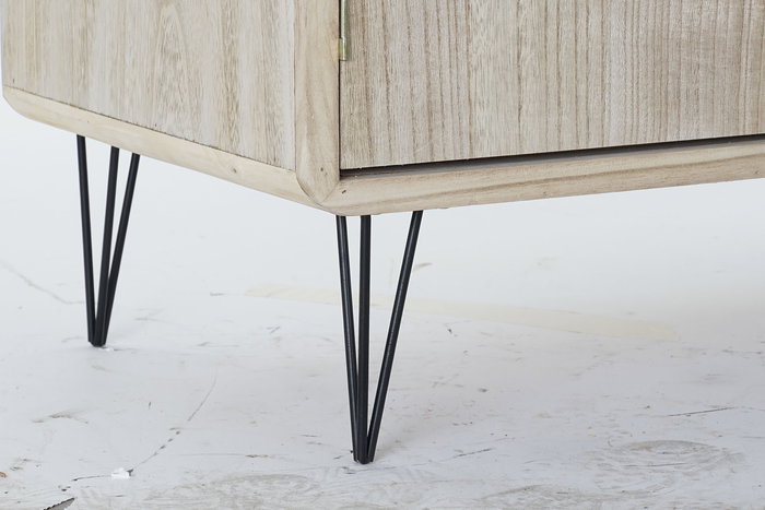 DKD Home Decor Buffet Morefond Indus Natural Negro 41 x 65 x 120 cm Metal Paulownia