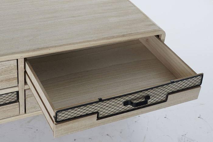 DKD Home Decor Mueble TV Morefond Indus Loft Natural Negro 115 x 43 x 61 cm