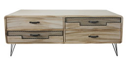 DKD Home Decor Mueble TV Morefond Indus Loft Natural Negro 115 x 43 x 61 cm