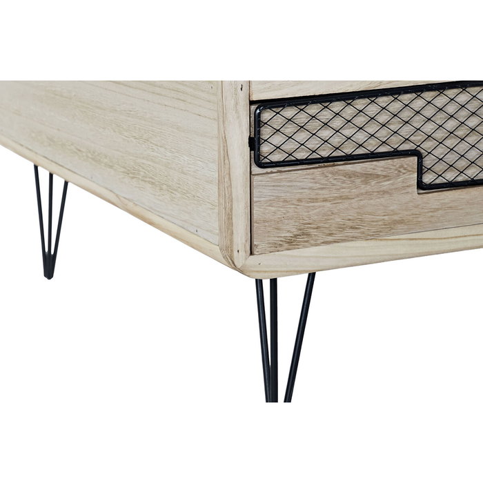 DKD Home Decor Mueble TV Paulownia y Metal Natural 115x61x43
