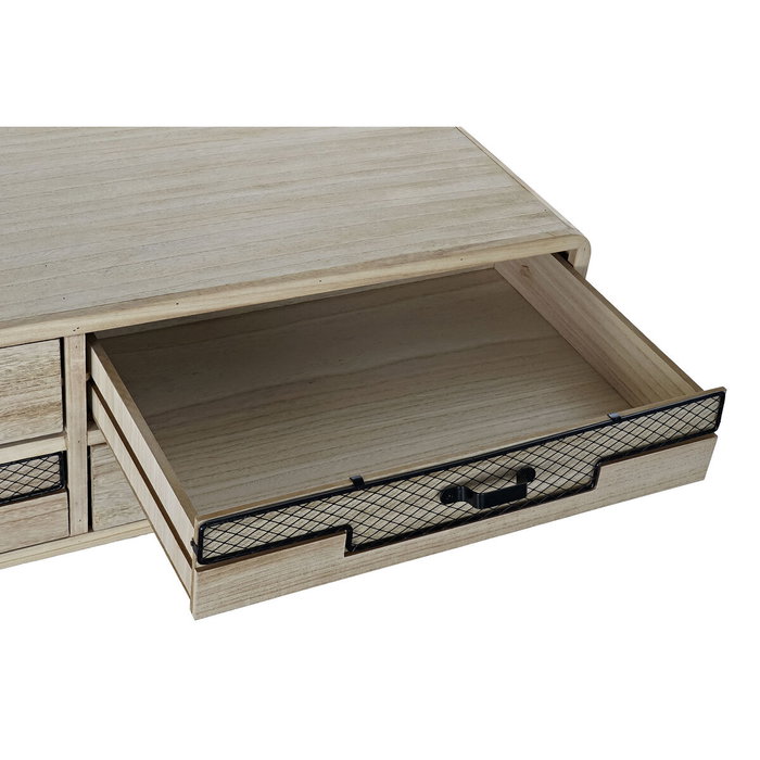 DKD Home Decor Mueble TV Paulownia y Metal Natural 115x61x43