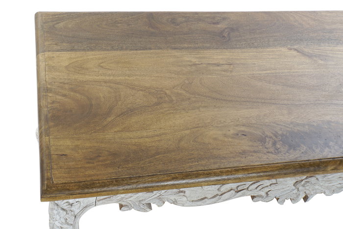 DKD Home Decor Mesa de Centro de Madera de Mango Pavo Real