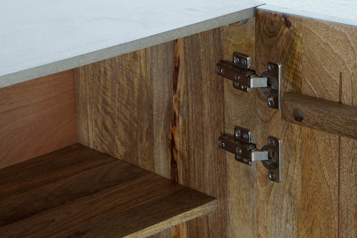 DKD Home Decor Buffet Gris Dorado 45 x 75 x 160 cm