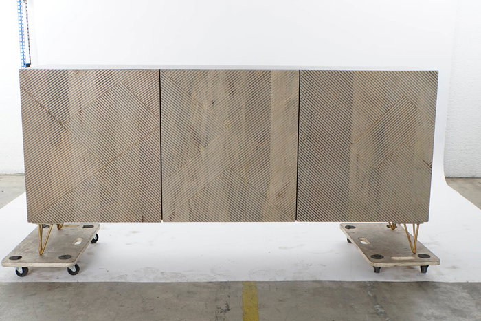 DKD Home Decor Buffet Gris Dorado 45 x 75 x 160 cm