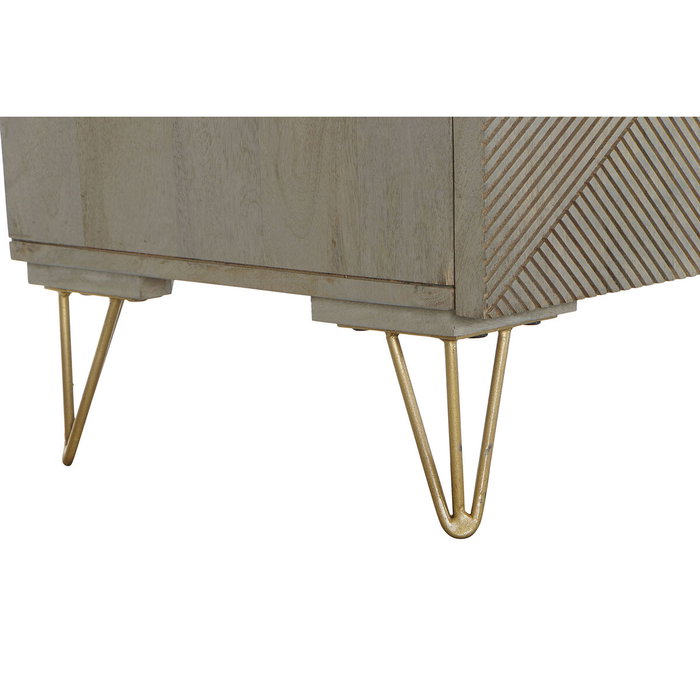 DKD Home Decor Buffet de Mango y Metal Gris y Dorado